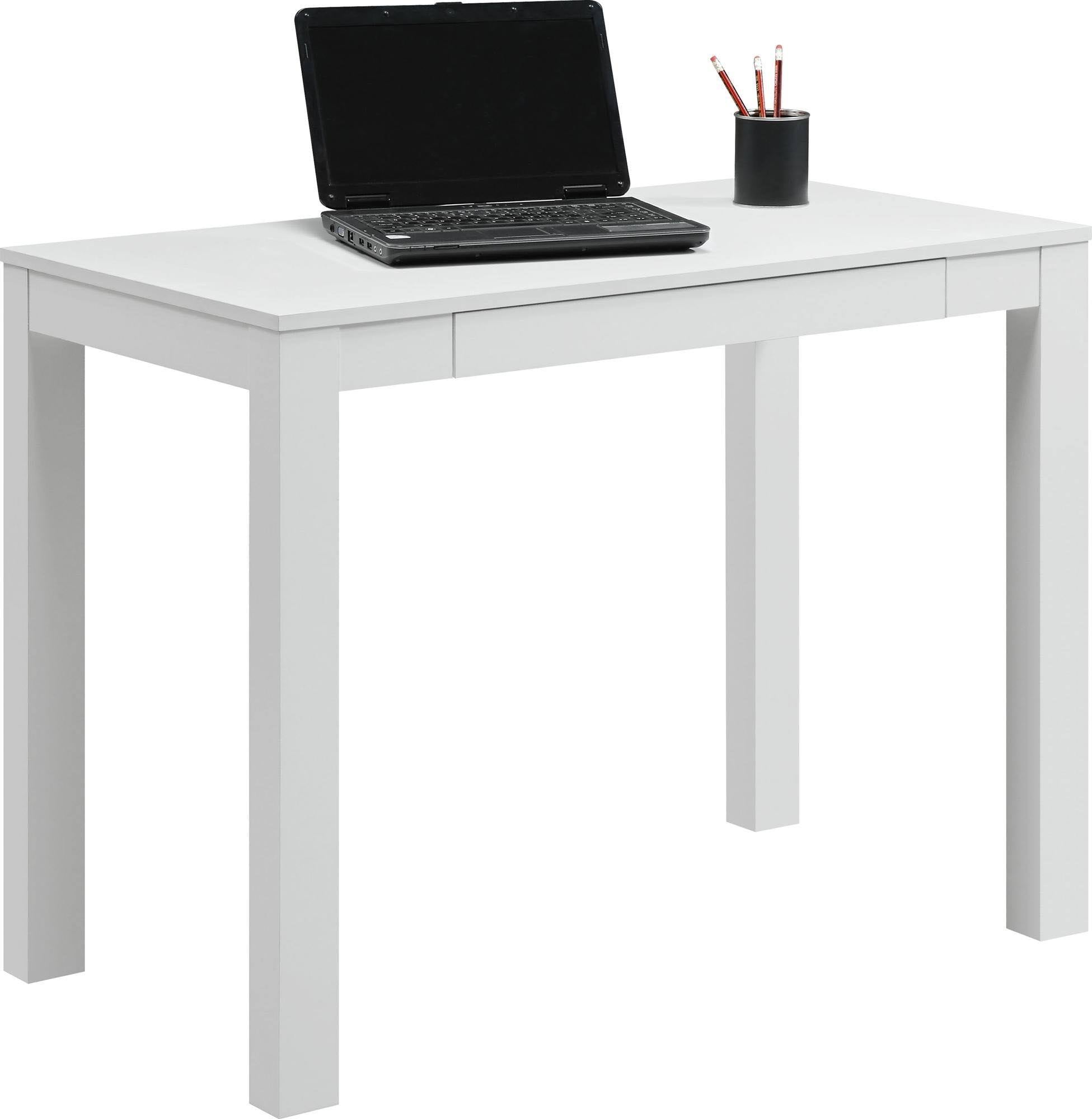 White Parsons Desk with Drawer J857