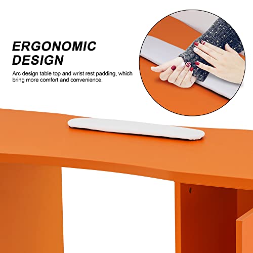 White Nail Table with 4 Drawers A17025