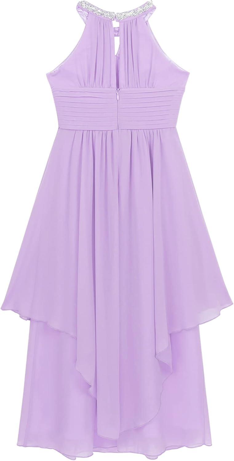 Lavender Floral Lace Long Romper Dress C7644