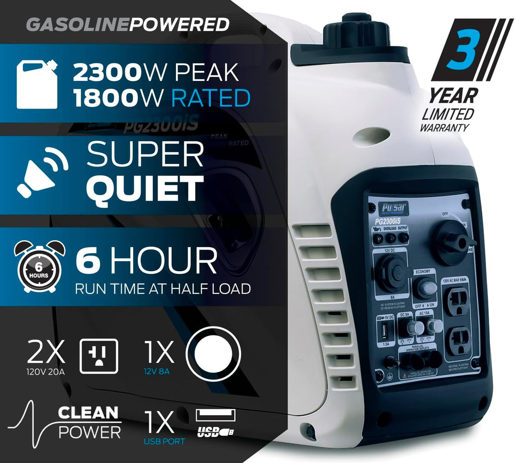2,300W Portable Gas-Powered Inverter Generator X709512