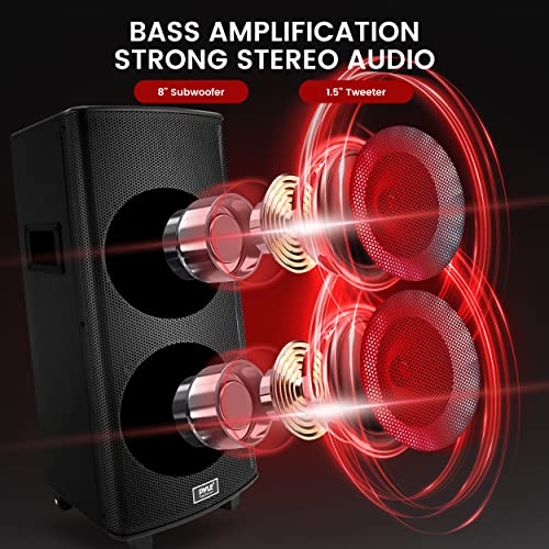 700W Dual 8” Rechargeable Bluetooth PA Speaker System A73977