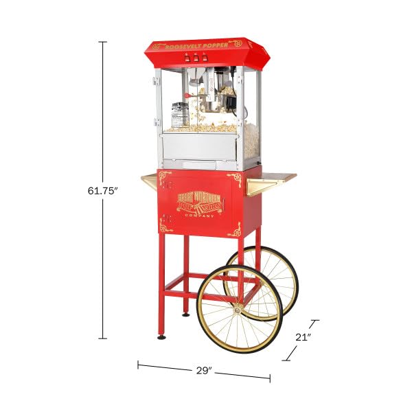 Red 8oz Antique Countertop Popcorn Popper Machine V9344