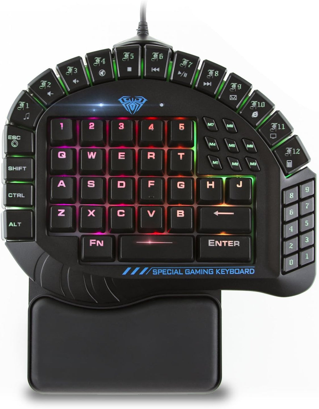 One Handed Mechanical Gaming Keyboard with Blue Switches and RGB Backlit G560111