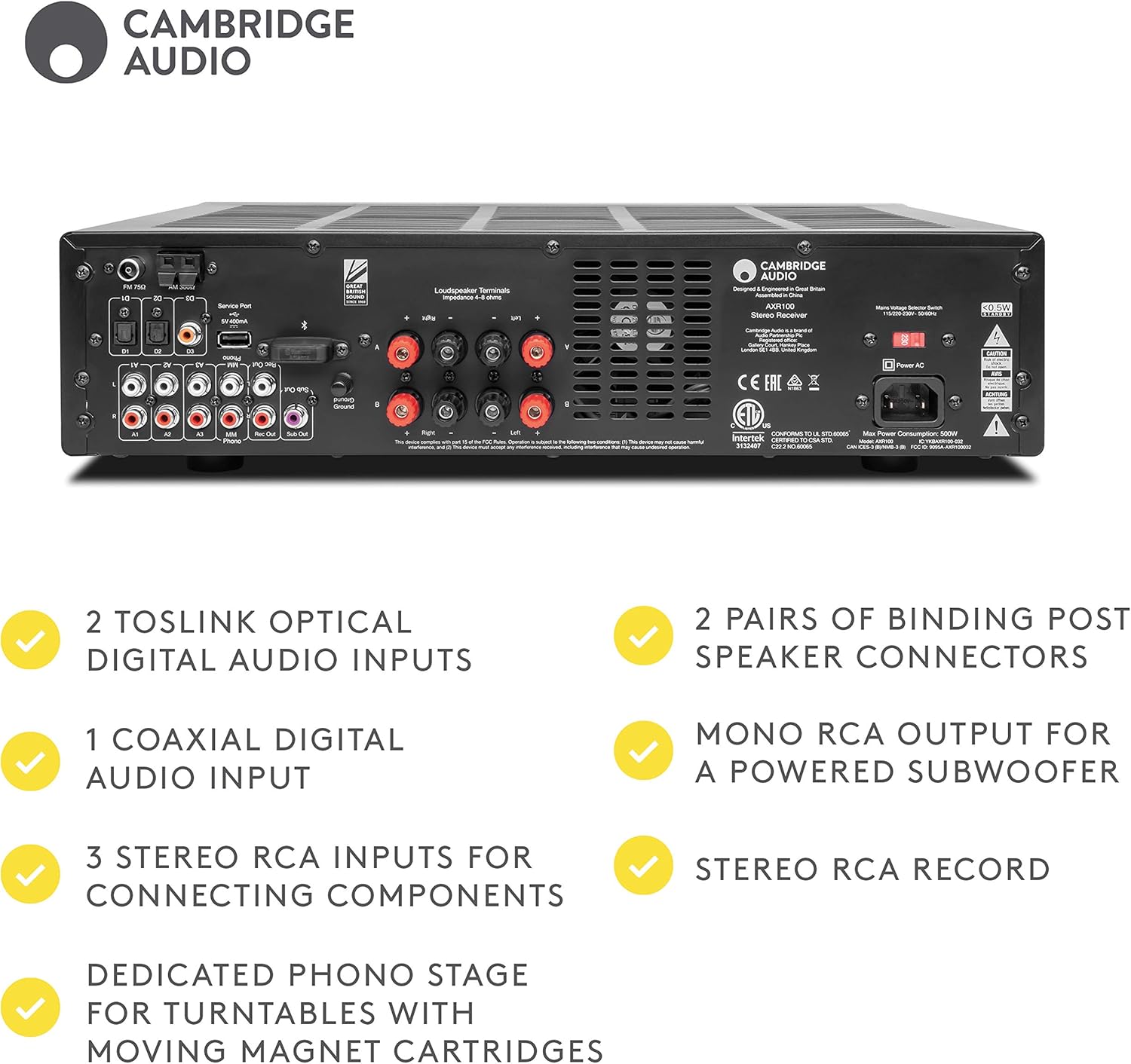 100-Watt Stereo Receiver with Bluetooth C216