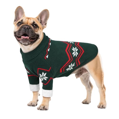 XXL Dog Knit Turtleneck Pullover with Leash Hole H7289