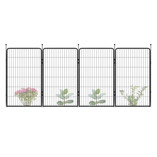 Black 40in x 36.0ft 16 Panels Metal Garden Fence Y24750
