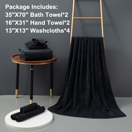 Extra Large Bath Towel Sets of 8, 2 Oversized Bath Towels, 2 Hand Towels, 4 Washcloths, 600GSM Soft Microfiber Quick Dry Highly Absorbent Bath Towels Sheets (Violet) L716228