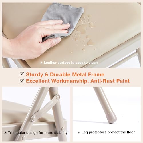 12 Pack Leather Padded Metal Folding Chairs A761525