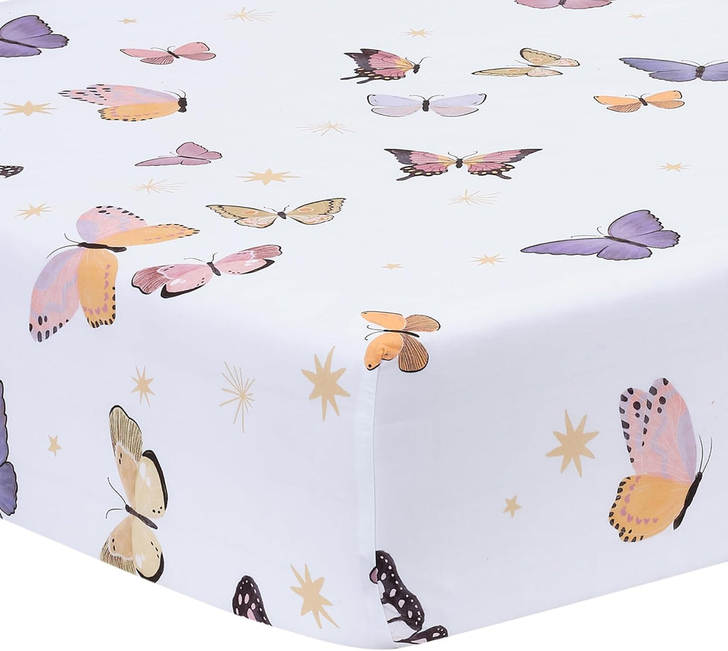 Pink/Gold 3-Piece Nursery Baby Crib Bedding Set J6932