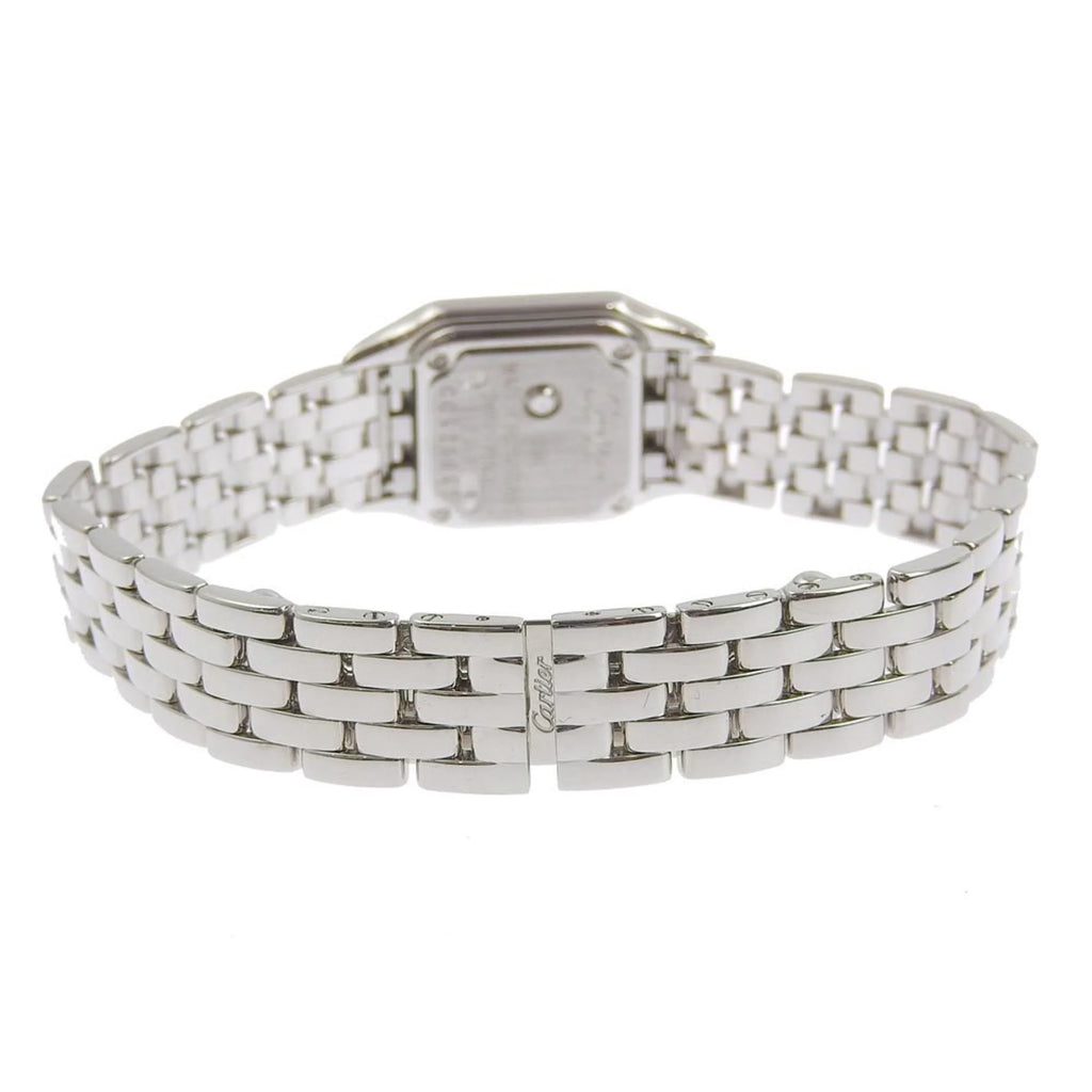 Pre-Owned Mini Panthère Diamond Bezel K18 White Gold Quartz Analog Display Silver Dial Watch U9999