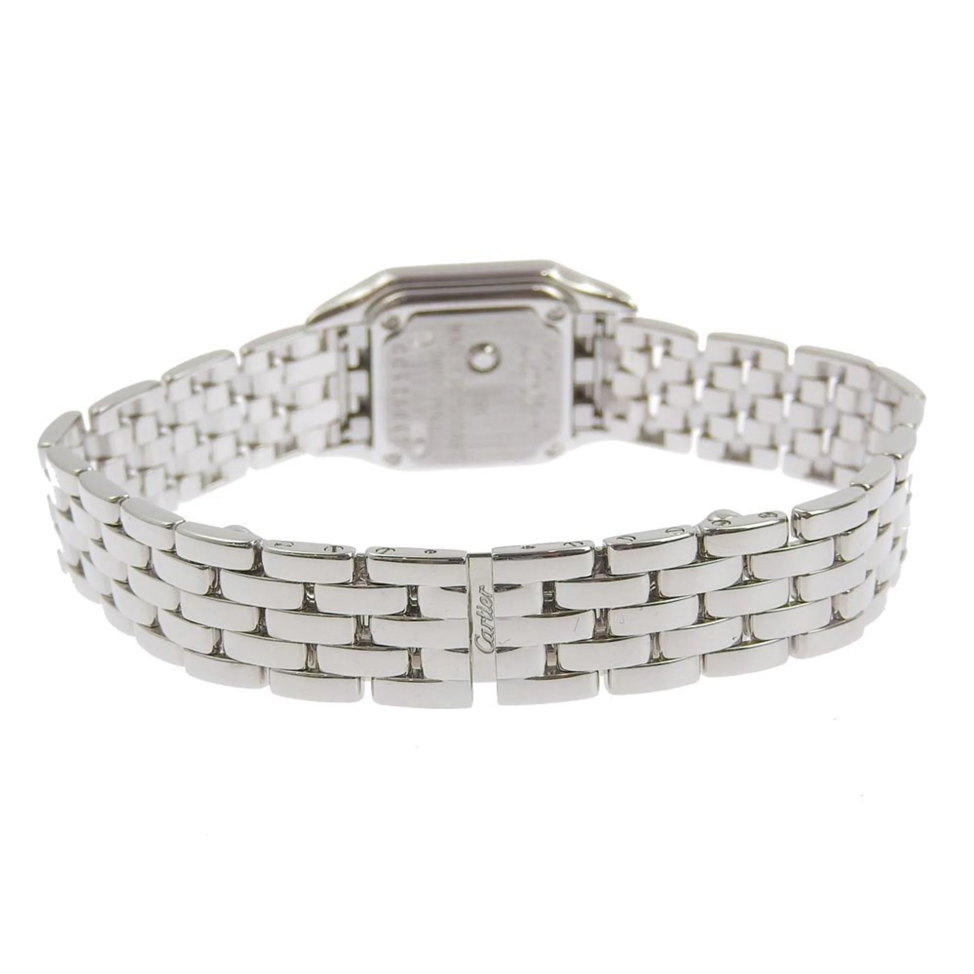 Pre-Owned Mini Panthère Diamond Bezel K18 White Gold Quartz Analog Display Silver Dial Watch U9999