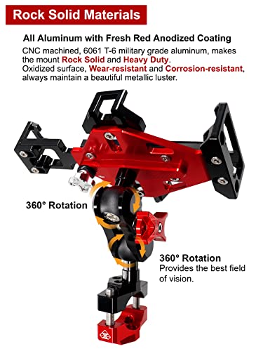 Metal Phone Mount for Motorcycle Handlebars with Camera Mount W9499