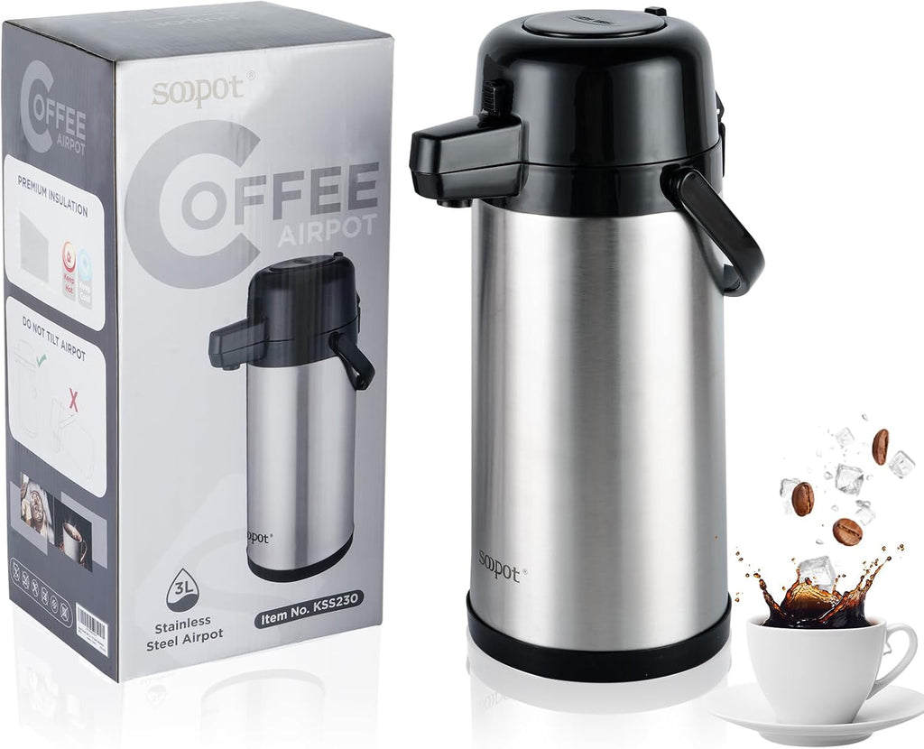 102oz Stainless Steel Thermal Insulated Coffee Dispenser with Pump N2114