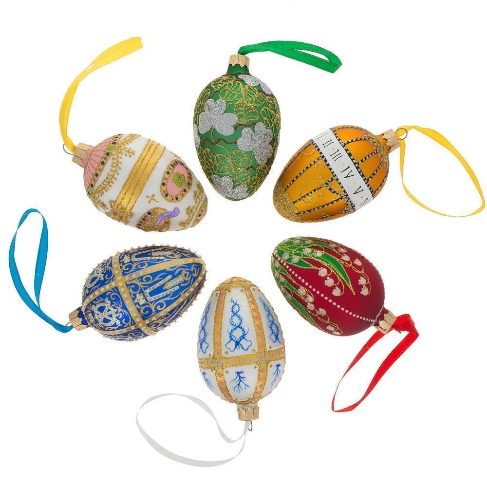 Glossy Red Glass Egg Ornament 4 Inches J618786
