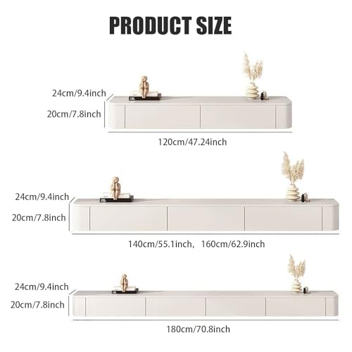 Grey 120cm Wall Mounted TV Stand with Drawers G29476