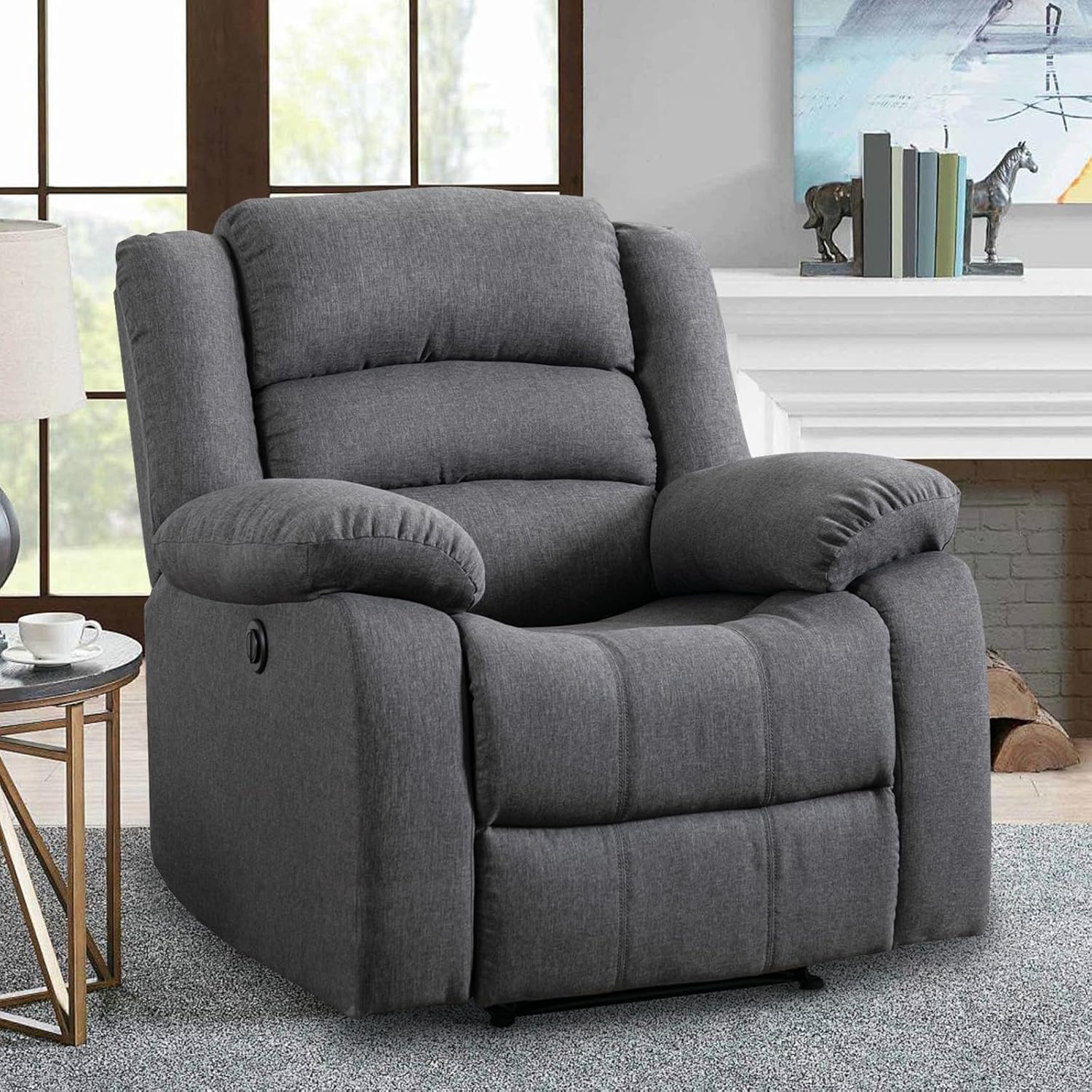 Grey Fabric Power Recliner Chair H73460