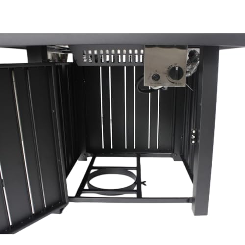 30" Propane Fire Pit with Real Ceramic Tabletop, 50000 BTU Gas Firepit Table with Lid & Glass Rock K6800