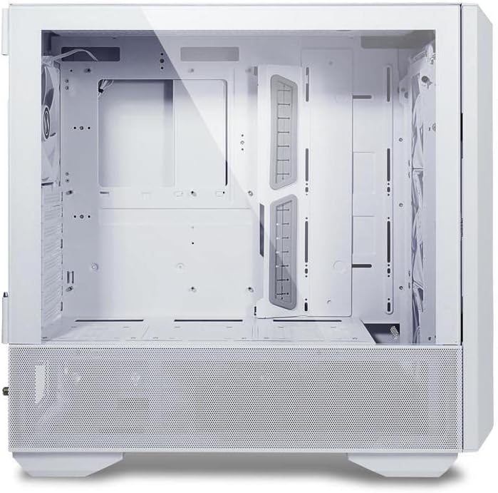 White Full Tower Case with Tempered Glass and 3x140mm PWM Fans A342