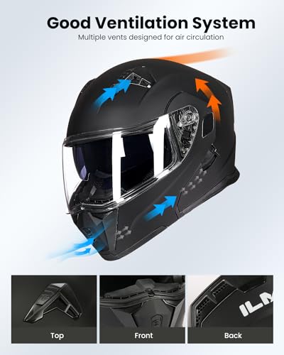 Motorcycle Modular Full Face Helmet Flip up Dual Visor B590018