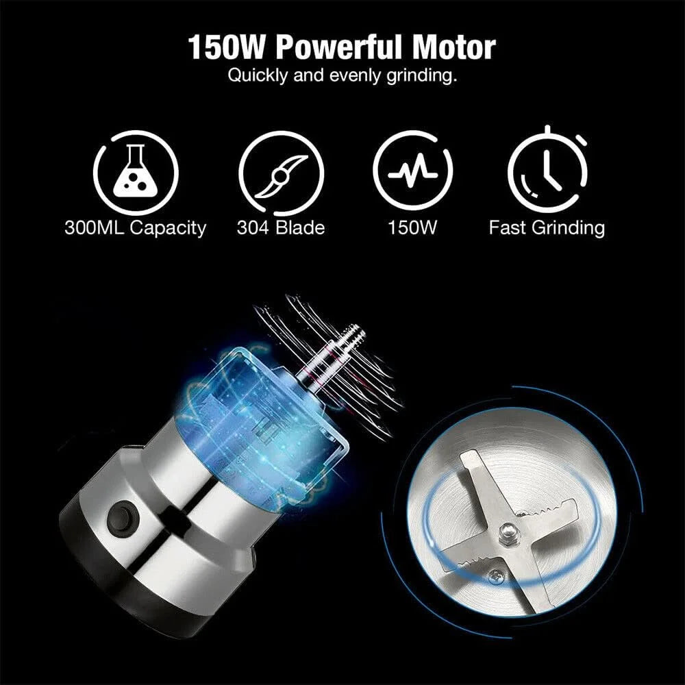 150W Electric Coffee Grinder with 304 Stainless Steel Blade E84219