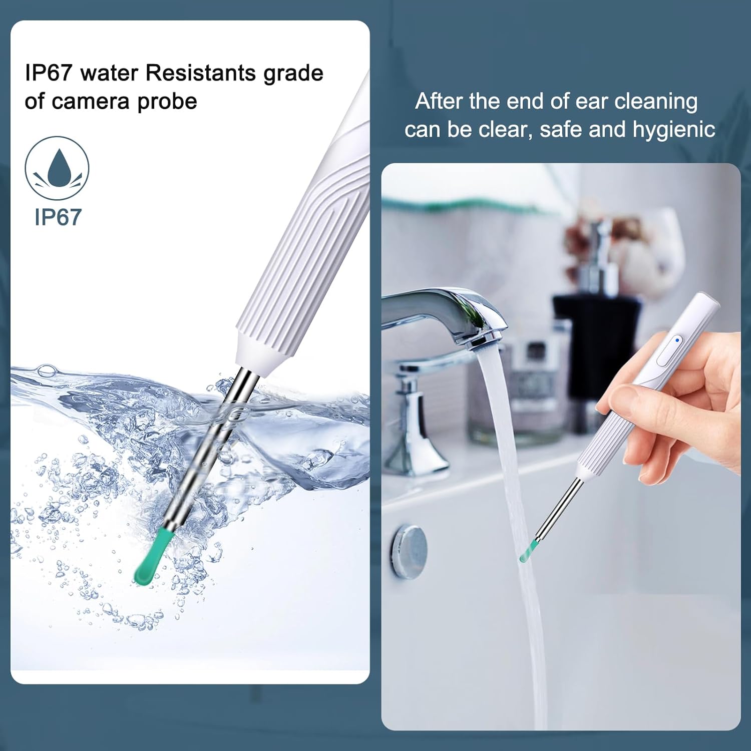 Ear Wax Removal Tool Camera with 8 Pcs Ear Set, 1080P HD Otoscope Camera and 6 LED Lights R866