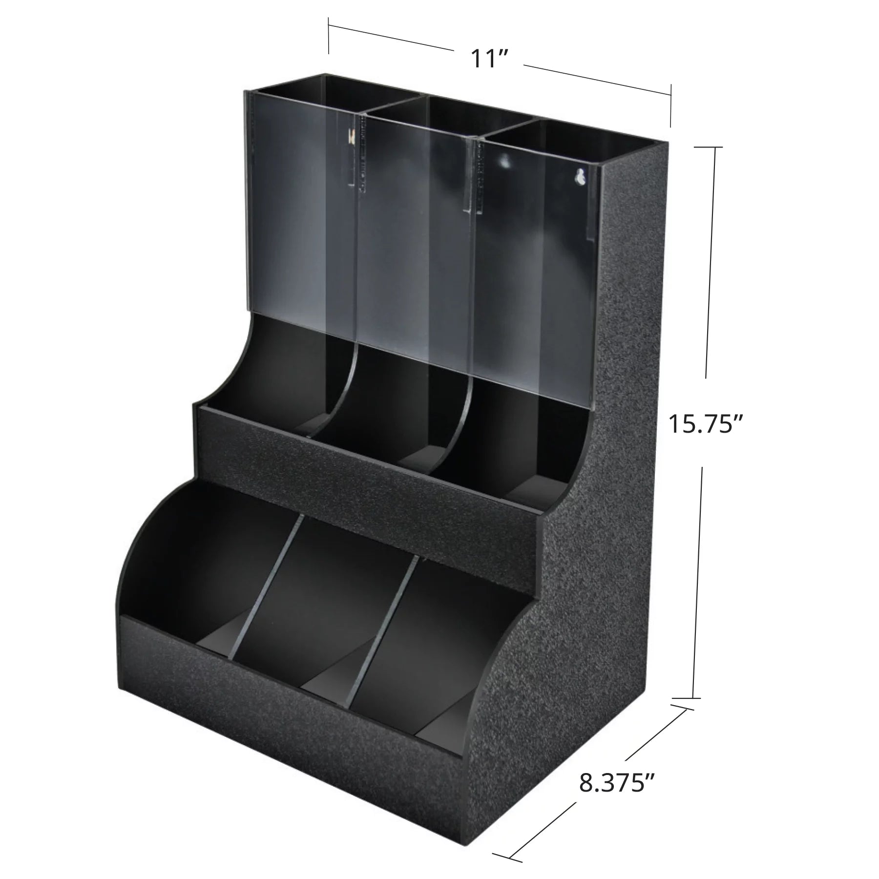 Black Six Compartment Two-tiered Condiment Organizer E399859