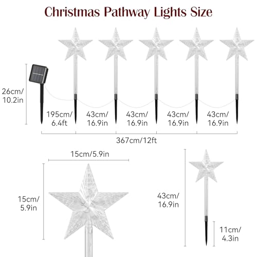 8 Pack Solar Candy Cane Pathway Lights C5614
