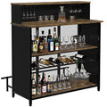 Brown Mini Bar Table with Storage and Footrest R835123