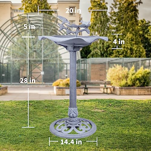 Grey Antique Large Birdbath F181199