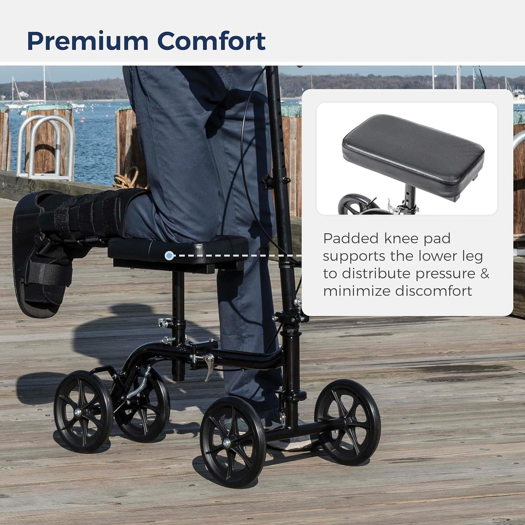 Black Steerable Folding Knee Scooter L523330