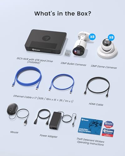 8 Channel 8 Cam 4K Security Camera System with 2TB DVR B40876