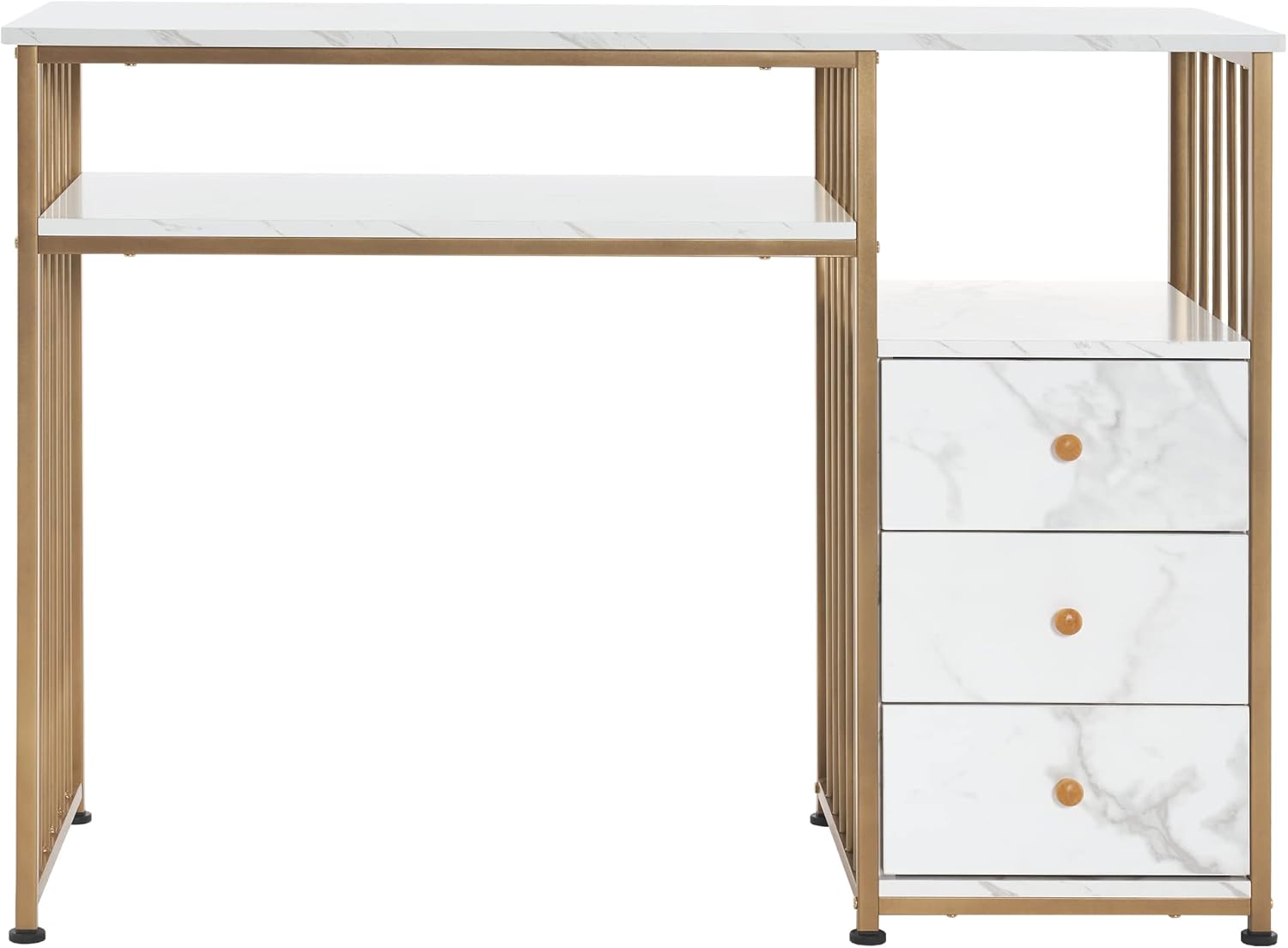 Marbling Texture Manicure Table with Storage Drawers O465741