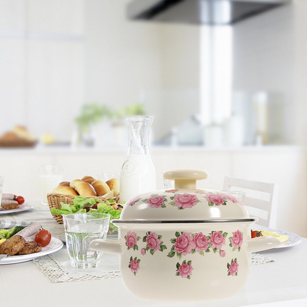 Small Enamel Pot with Lid 22cm X9882
