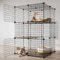 Black 3-Tier Metal Wire Cat Cage E788