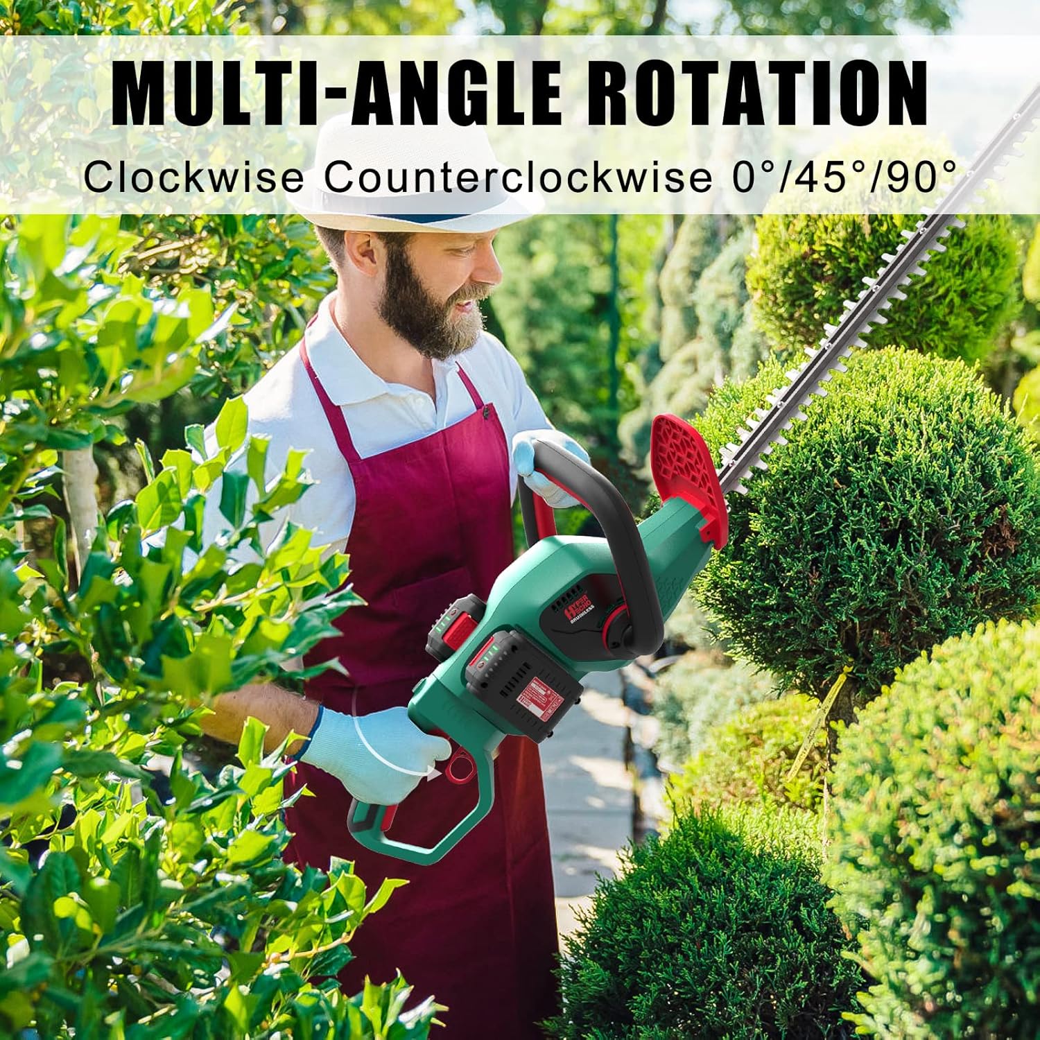 Cordless Hedge Trimmer 40V MAX 24-Inch 1" Cutting Capacity Brushless Motor Y9877