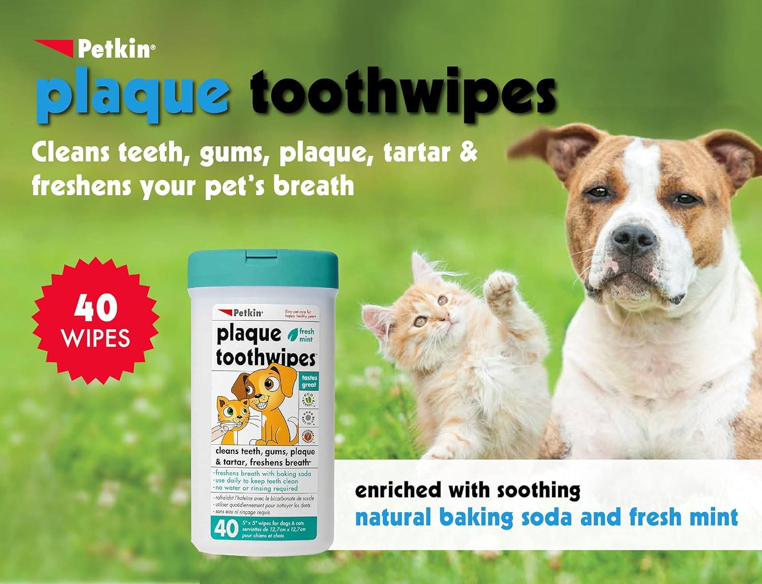 80 Wipes Dental Wipes for Cat and Dog X715494