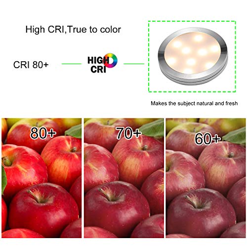 Black 8 Pack LED Puck Lights with RF Wireless Remote Control S1976