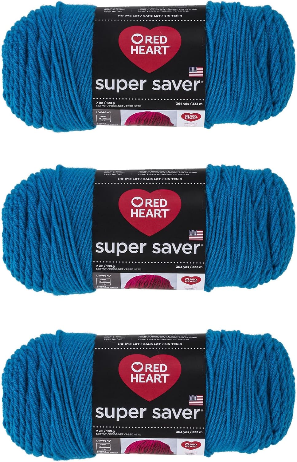 3 Pack 198g Acrylic 4 Medium Worsted Yarn T8040