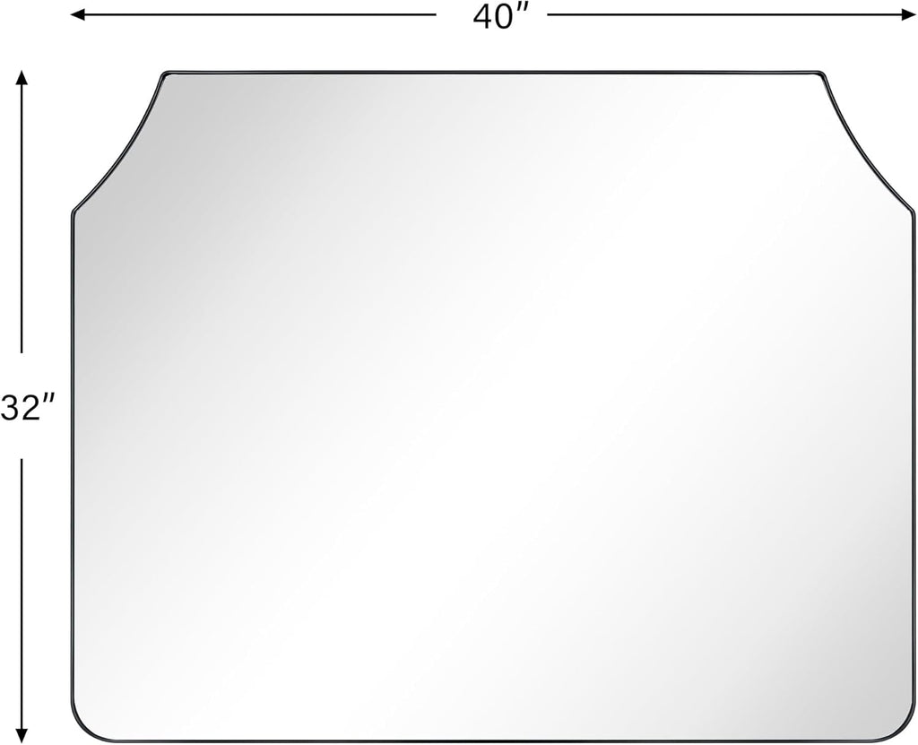 Large Black Arched Mantel Mirror 32x40'' Y304086
