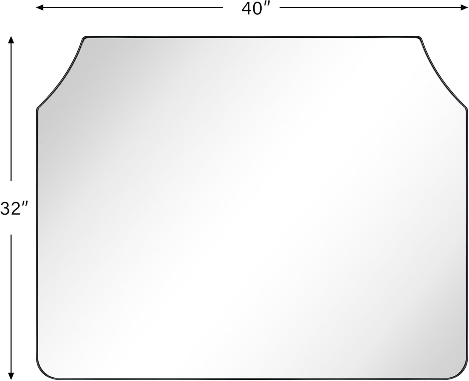 Large Black Arched Mantel Mirror 32x40'' Y304086