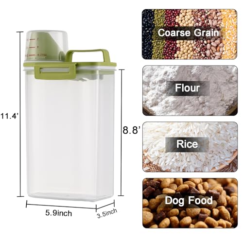 2Pack BPA Free Plastic Airtight Rice Storage Bin Cereal Containers Dispenser F4311