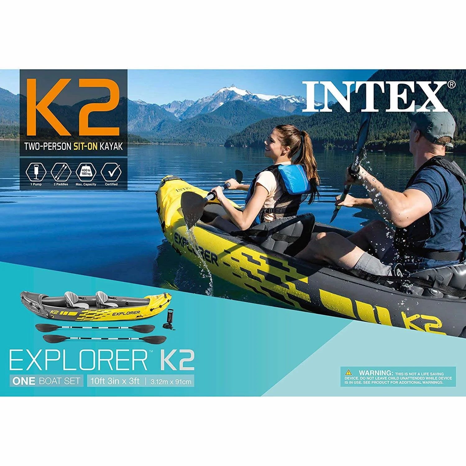 Inflatable Kayak with Oars and Hand Pump N12256