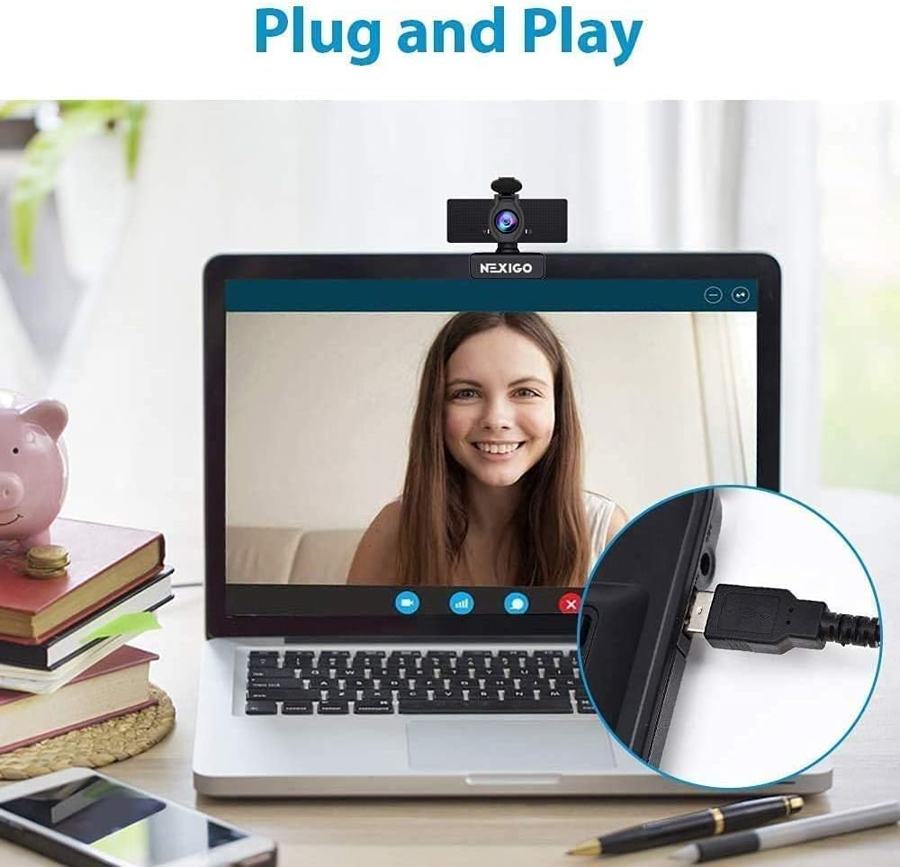 Pack of 2 1080P Web Camera with Microphone and Privacy Cover F171