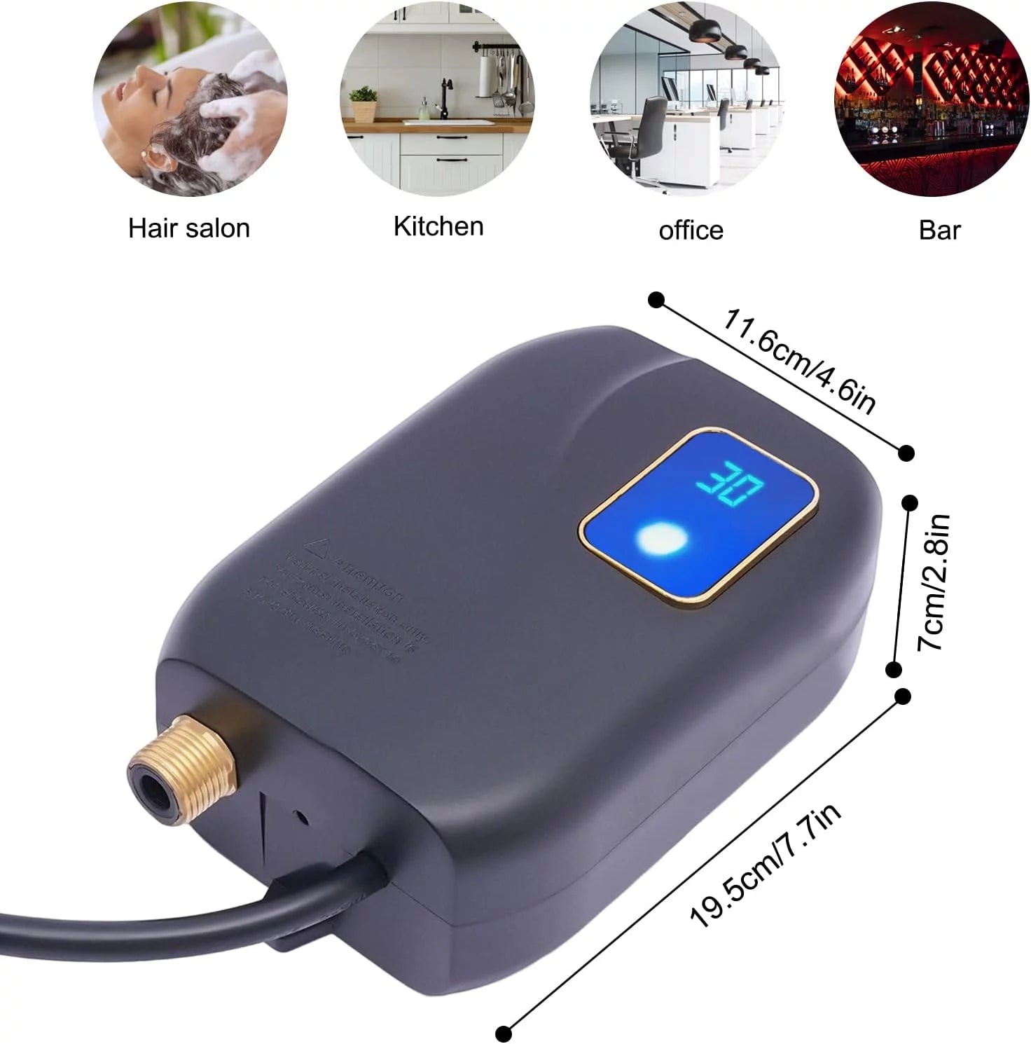 Thermostatic Tankless Electric Water Heater 110V 3000W Mini Instant Hot Water R3669