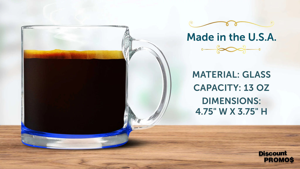 Clear Glass Coffee Mugs 13 oz. Set of 10 V5427
