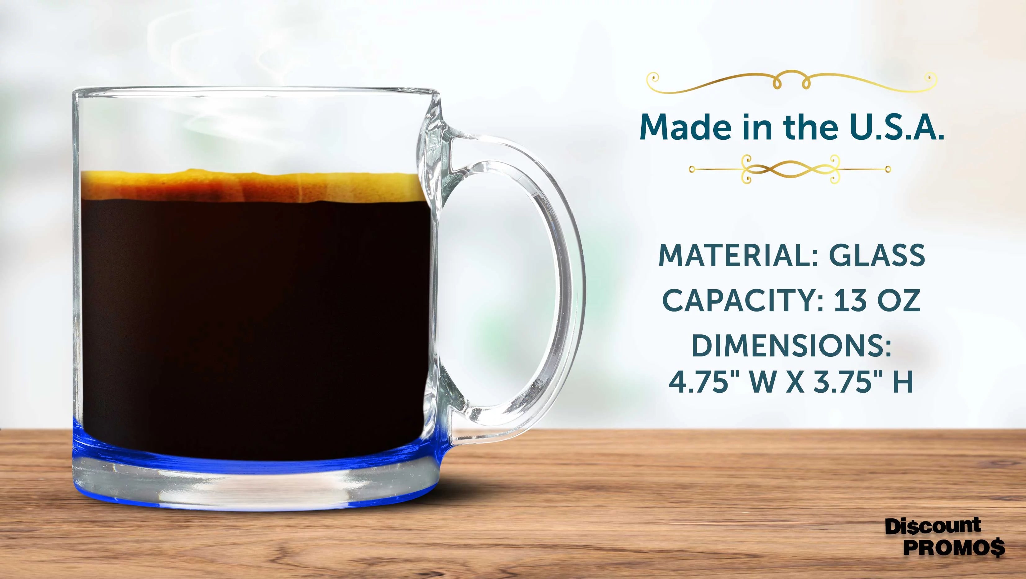 Clear Glass Coffee Mugs 13 oz. Set of 10 V5427