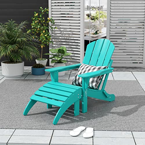 Teak Adirondack Chair Ottoman Set of 2 PCS F459995