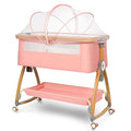 Light Grey 6 Height Adjustable Bassinet with Wheels and Mosquito Net S59397