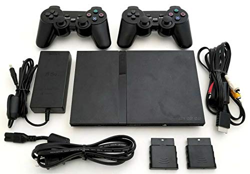 PS2 Slim Gaming Console with 2 Wireless Controllers E611057