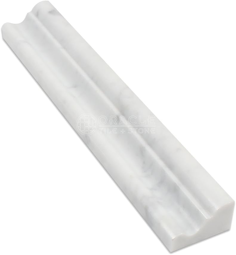 Carrara White Marble Crown Molding Trim, Honed G72423
